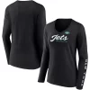 Women's Fanatics Branded Black New York Jets Drive Forward V-Neck Long Sleeve T-Shirt -Fanatics Clothing Shop 5953252