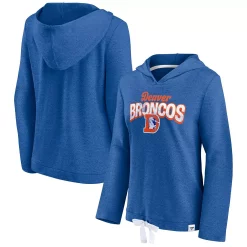 Women's Fanatics Branded Heathered Royal Denver Broncos First Team Flowy Pullover Hoodie -Fanatics Clothing Shop 5967707 ALT