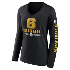 Women's Fanatics Branded Black Pittsburgh Steelers Hometown Sweep Long Sleeve V-Neck T-Shirt 7 Women's Fanatics Branded Black Pittsburgh Steelers Hometown Sweep Long Sleeve V-Neck T-Shirt -Fanatics Clothing Shop 5968100 ALT2