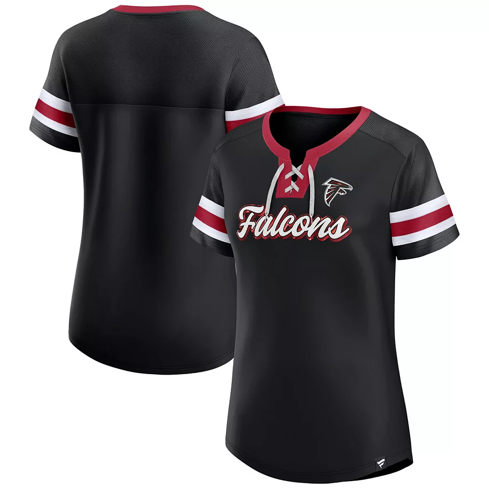 Women's Fanatics Branded Black Atlanta Falcons Original State Lace-Up T-Shirt 3 Women's Fanatics Branded Black Atlanta Falcons Original State Lace-Up T-Shirt