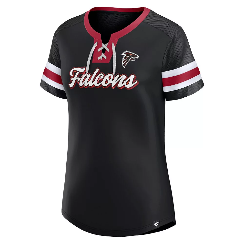 Women's Fanatics Branded Black Atlanta Falcons Original State Lace-Up T-Shirt 5 Women's Fanatics Branded Black Atlanta Falcons Original State Lace-Up T-Shirt - Image 3