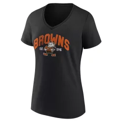 Women's Fanatics Branded Black Cleveland Browns Plus Size Drop Back V-Neck T-Shirt -Fanatics Clothing Shop 5968625 ALT2