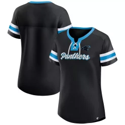Women's Fanatics Branded Black Carolina Panthers Original State Lace-Up T-Shirt -Fanatics Clothing Shop 5968841 ALT