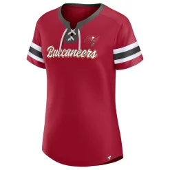 Women's Fanatics Branded Red Tampa Bay Buccaneers Original State Lace-Up T-Shirt -Fanatics Clothing Shop 5968993 ALT2