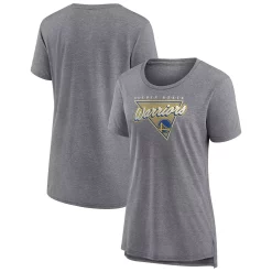 Women's Fanatics Branded Heathered Gray Golden State Warriors True Classics Tri-Blend T-Shirt -Fanatics Clothing Shop 5969510 ALT