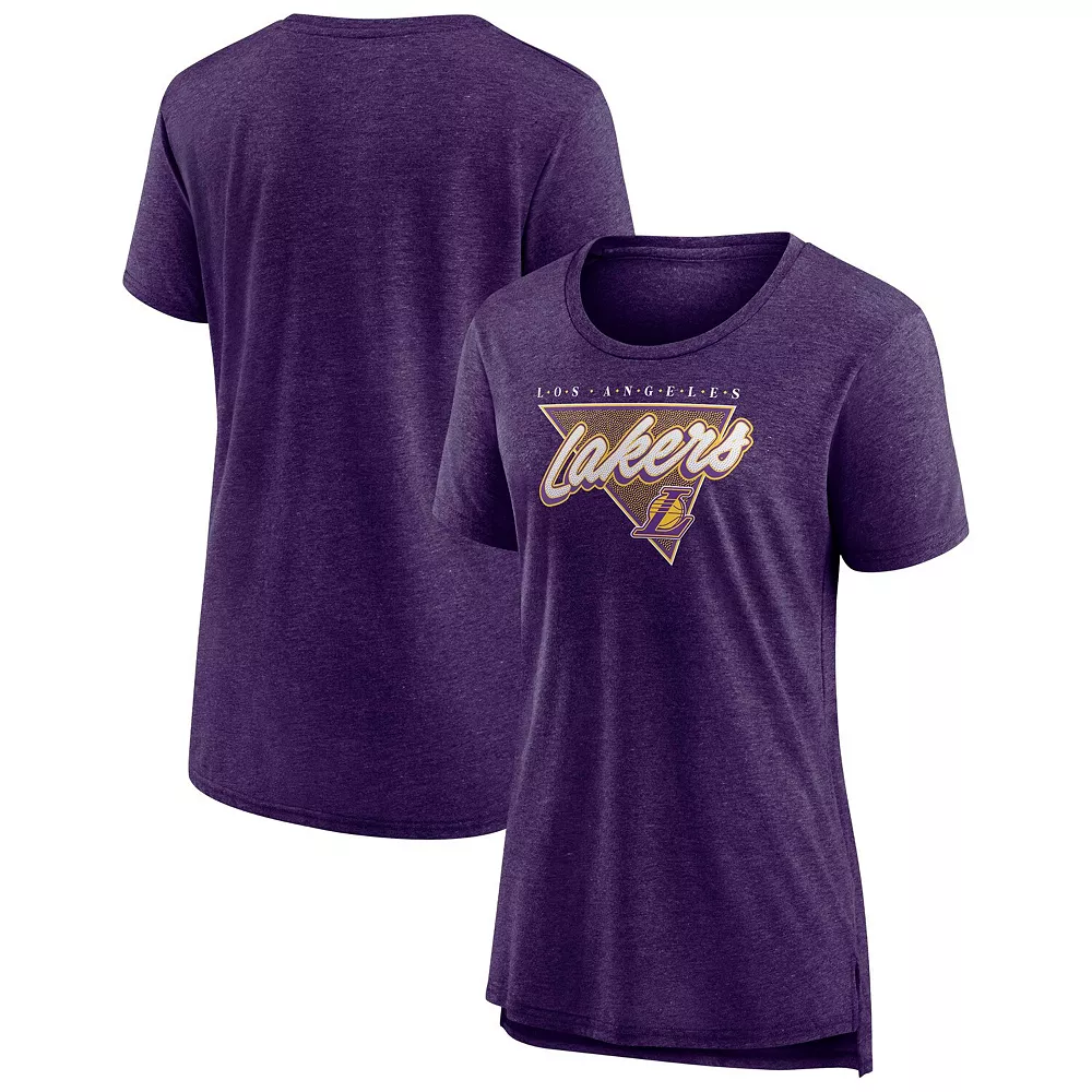 Women's Fanatics Branded Heathered Purple Los Angeles Lakers True Classics Tri-Blend T-Shirt 3 Women's Fanatics Branded Heathered Purple Los Angeles Lakers True Classics Tri-Blend T-Shirt