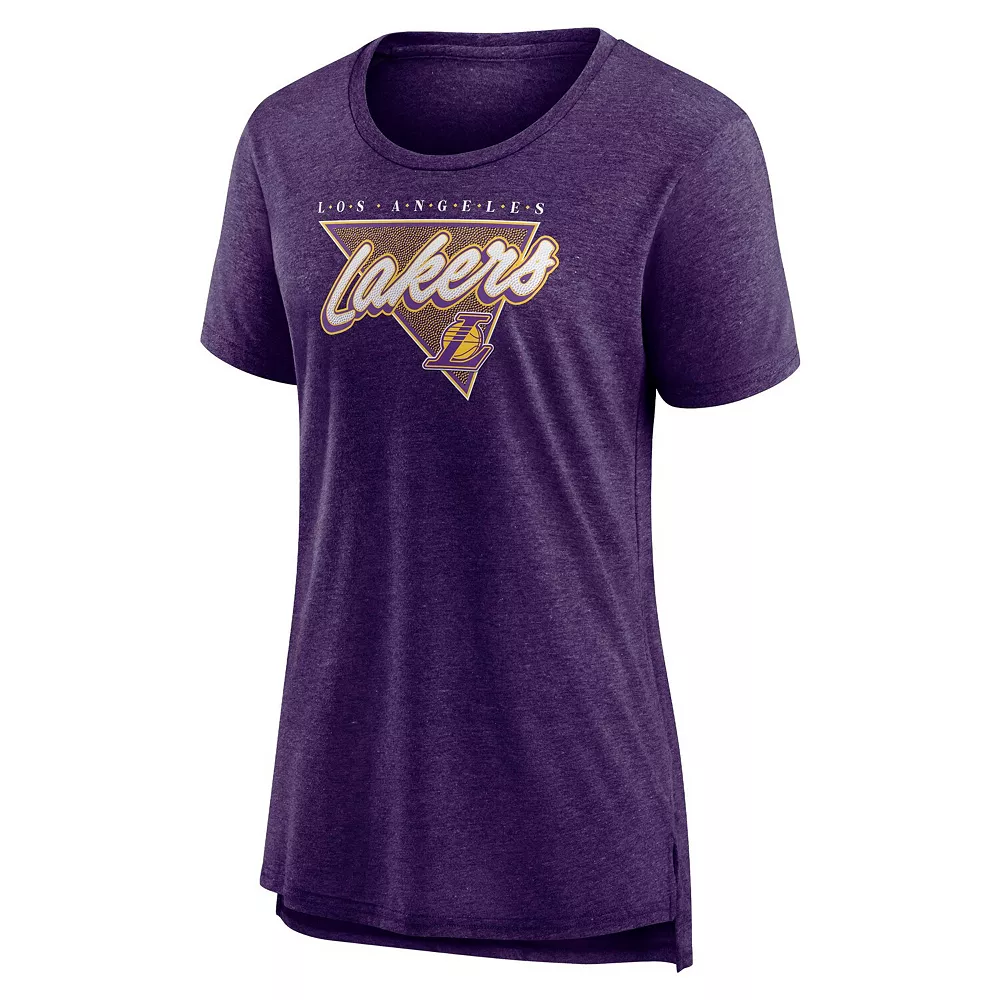 Women's Fanatics Branded Heathered Purple Los Angeles Lakers True Classics Tri-Blend T-Shirt 5 Women's Fanatics Branded Heathered Purple Los Angeles Lakers True Classics Tri-Blend T-Shirt - Image 3