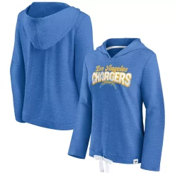 Women's Fanatics Branded Heathered Powder Blue Los Angeles Chargers First Team Flowy Pullover Hoodie -Fanatics Clothing Shop 5970149 ALT