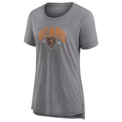 Women's Fanatics Branded Heathered Gray Chicago Bears Drop Back Modern T-Shirt -Fanatics Clothing Shop 5970342 ALT2