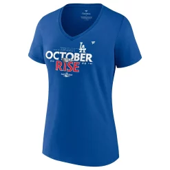 Women's Fanatics Branded Royal Los Angeles Dodgers 2022 Postseason Locker Room V-Neck T-Shirt -Fanatics Clothing Shop 5980700 ALT2
