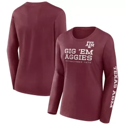 Women's Fanatics Branded Maroon Texas A&M Aggies Rally Cry 2-Hit T-Shirt