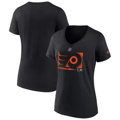 Women's Fanatics Branded Black Philadelphia Flyers Authentic Pro Core Collection Secondary Logo V-Neck T-Shirt