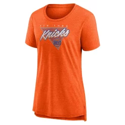 Women's Fanatics Branded Heathered Orange New York Knicks True Classics Tri-Blend T-Shirt -Fanatics Clothing Shop 5981802 ALT2