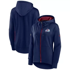 Women's Fanatics Branded Navy Colorado Avalanche Authentic Pro Rink Full-Zip Hoodie