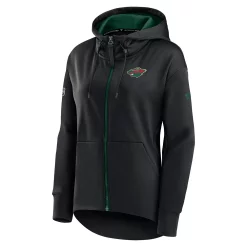 Women's Fanatics Branded Black Minnesota Wild Authentic Pro Rink Full-Zip Hoodie -Fanatics Clothing Shop 5982049 ALT2