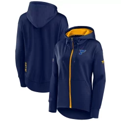 Women's Fanatics Branded Navy St. Louis Blues Authentic Pro Rink Full-Zip Hoodie