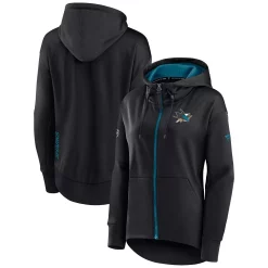 Women's Fanatics Branded Black San Jose Sharks Authentic Pro Rink Full-Zip Hoodie