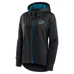 Women's Fanatics Branded Black San Jose Sharks Authentic Pro Rink Full-Zip Hoodie -Fanatics Clothing Shop 5982696 ALT2