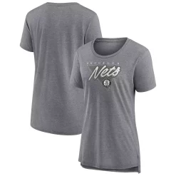 Women's Fanatics Branded Heathered Gray Brooklyn Nets True Classics Tri-Blend T-Shirt -Fanatics Clothing Shop 5983010 ALT