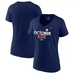 Women's Fanatics Branded Navy Houston Astros 2022 Postseason Locker Room V-Neck T-Shirt -Fanatics Clothing Shop 5993741 ALT