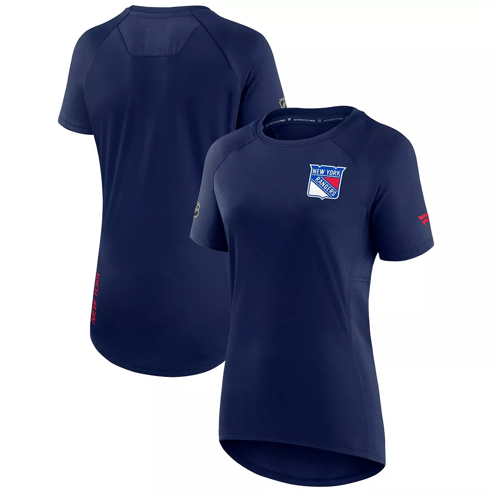 Women's Fanatics Branded Navy New York Rangers Authentic Pro Rink Raglan Tech T-Shirt 4 Women's Fanatics Branded Navy New York Rangers Authentic Pro Rink Raglan Tech T-Shirt - Image 2