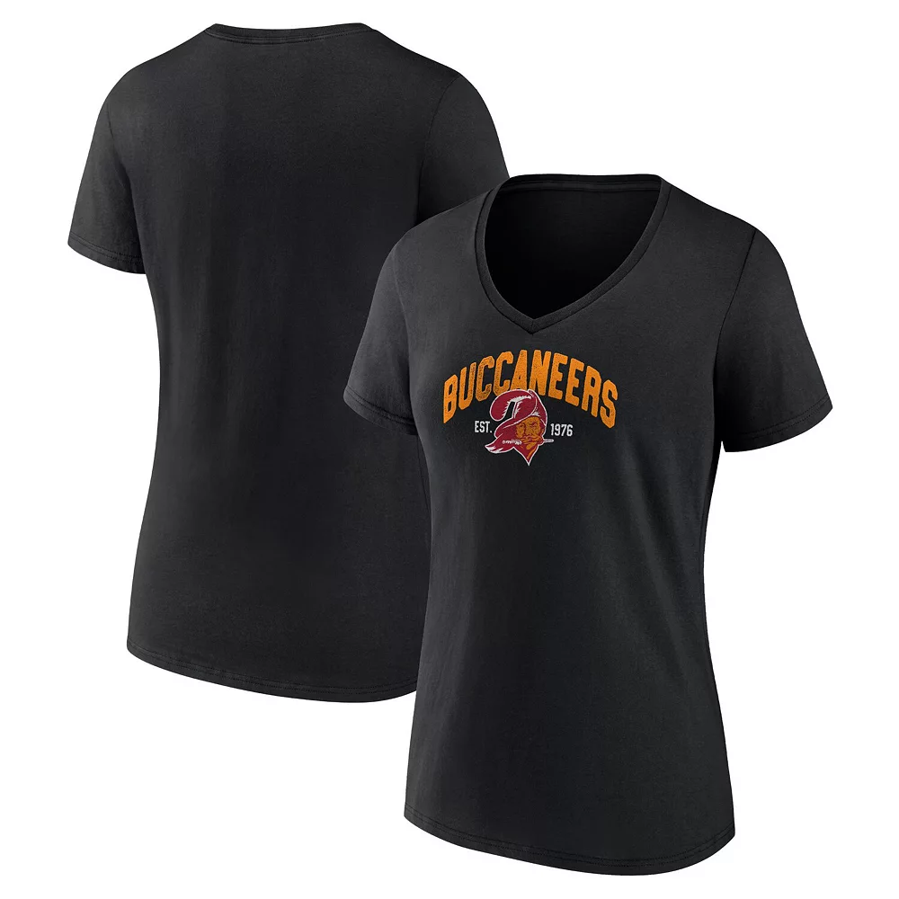 Women's Fanatics Branded Black Tampa Bay Buccaneers Plus Size Drop Back V-Neck T-Shirt 4 Women's Fanatics Branded Black Tampa Bay Buccaneers Plus Size Drop Back V-Neck T-Shirt - Image 2