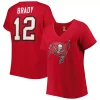 Women's Fanatics Branded Tom Brady Red Tampa Bay Buccaneers Plus Size Player Name & Number Logo V-Neck T-Shirt -Fanatics Clothing Shop 5995039