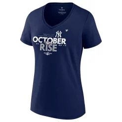 Women's Fanatics Branded Navy New York Yankees 2022 Postseason Locker Room V-Neck T-Shirt -Fanatics Clothing Shop 5995123 ALT2