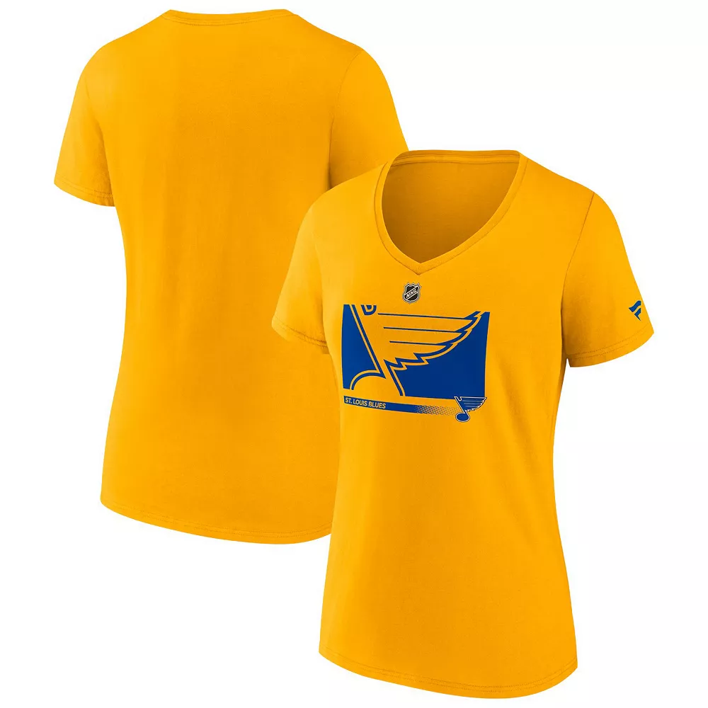Women's Fanatics Branded Gold St. Louis Blues Authentic Pro Core Collection Secondary Logo V-Neck T-Shirt 4 Women's Fanatics Branded Gold St. Louis Blues Authentic Pro Core Collection Secondary Logo V-Neck T-Shirt - Image 2