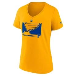 Women's Fanatics Branded Gold St. Louis Blues Authentic Pro Core Collection Secondary Logo V-Neck T-Shirt 7 Women's Fanatics Branded Gold St. Louis Blues Authentic Pro Core Collection Secondary Logo V-Neck T-Shirt -Fanatics Clothing Shop 5995414 ALT2