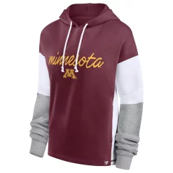 Women's Fanatics Branded Maroon Minnesota Golden Gophers Play It Safe Colorblock Pullover Hoodie -Fanatics Clothing Shop 5995496 ALT2