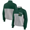 Women's Fanatics Branded Green/Heathered Gray Miami Hurricanes Sideline to Sideline Colorblock Quarter-Zip Jacket -Fanatics Clothing Shop 6001441
