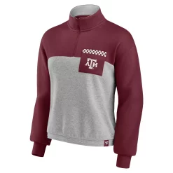 Women's Fanatics Branded Maroon/Heathered Gray Texas A&M Aggies Sideline to Sideline Colorblock Quarter-Zip Jacket -Fanatics Clothing Shop 6001474 ALT2