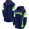 Women's Fanatics Branded College Navy/Neon Green Seattle Seahawks Lock It Down Pullover Hoodie -Fanatics Clothing Shop 6001704