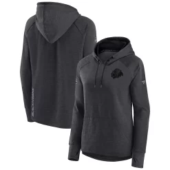 Women's Fanatics Branded Heather Charcoal Chicago Blackhawks Authentic Pro Road Performance Raglan Pullover Hoodie -Fanatics Clothing Shop 6002123 ALT