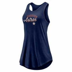 Women's Fanatics Branded Navy Houston Astros Simplicity Swing Racerback Scoop Neck Tank Top -Fanatics Clothing Shop 6002133 ALT2
