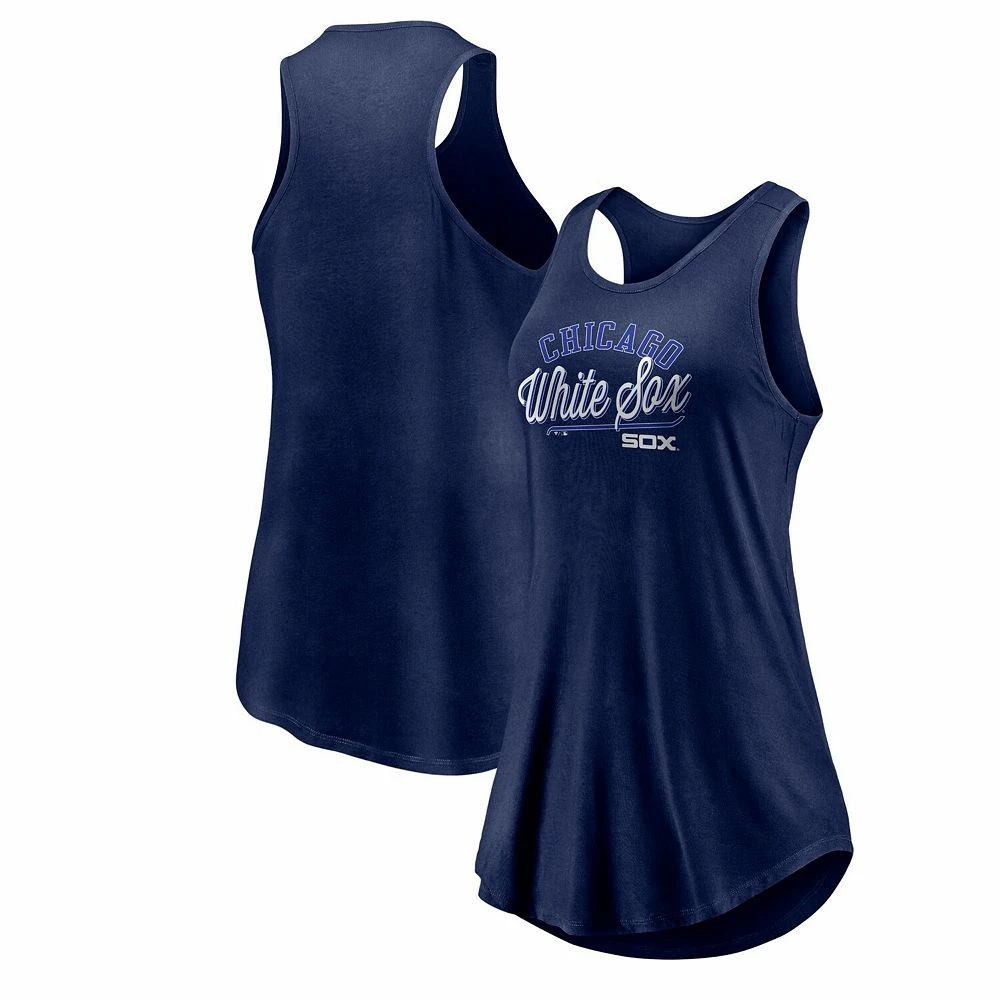 Women's Fanatics Branded Navy Chicago White Sox Simplicity Swing Racerback Scoop Neck Tank Top 4 Women's Fanatics Branded Navy Chicago White Sox Simplicity Swing Racerback Scoop Neck Tank Top - Image 2