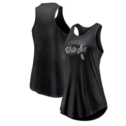 Women's Fanatics Branded Black Chicago White Sox Simplicity Swing Racerback Scoop Neck Tank Top