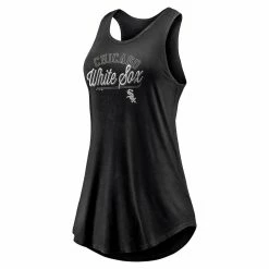 Women's Fanatics Branded Black Chicago White Sox Simplicity Swing Racerback Scoop Neck Tank Top -Fanatics Clothing Shop 6002298 ALT2