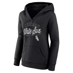 Women's Fanatics Branded Black Chicago White Sox Simplicity Crossover V-Neck Pullover Hoodie -Fanatics Clothing Shop 6002355 ALT2
