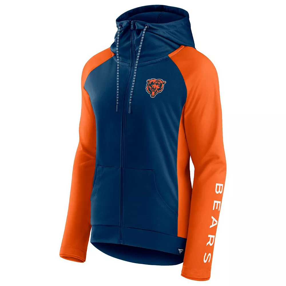 Women's Fanatics Branded Navy/Orange Chicago Bears End Around Raglan Full-Zip Hoodie 5 Women's Fanatics Branded Navy/Orange Chicago Bears End Around Raglan Full-Zip Hoodie - Image 3