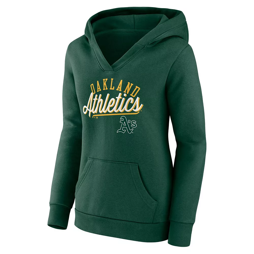 Women's Fanatics Branded Green Oakland Athletics Simplicity Crossover V-Neck Pullover Hoodie 5 Women's Fanatics Branded Green Oakland Athletics Simplicity Crossover V-Neck Pullover Hoodie - Image 3