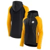 Women's Fanatics Branded Black/Gold Pittsburgh Steelers End Around Raglan Full-Zip Hoodie 2 Women's Fanatics Branded Black/Gold Pittsburgh Steelers End Around Raglan Full-Zip Hoodie -Fanatics Clothing Shop 6002565