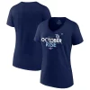 Women's Fanatics Branded Navy Tampa Bay Rays 2022 Postseason Locker Room V-Neck T-Shirt -Fanatics Clothing Shop 6010501