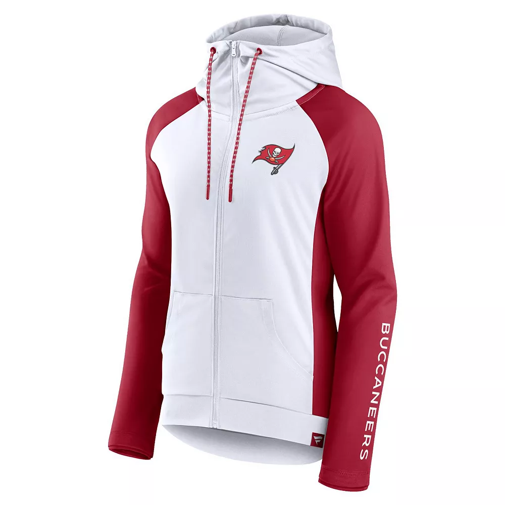 Women's Fanatics Branded White/Red Tampa Bay Buccaneers End Around Raglan Full-Zip Hoodie 5 Women's Fanatics Branded White/Red Tampa Bay Buccaneers End Around Raglan Full-Zip Hoodie - Image 3