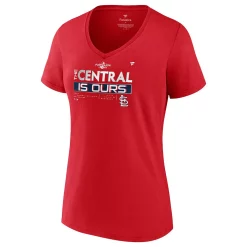 Women's Fanatics Branded Red St. Louis Cardinals 2022 NL Central Division Champions Plus Size V-Neck T-Shirt -Fanatics Clothing Shop 6012350 ALT2