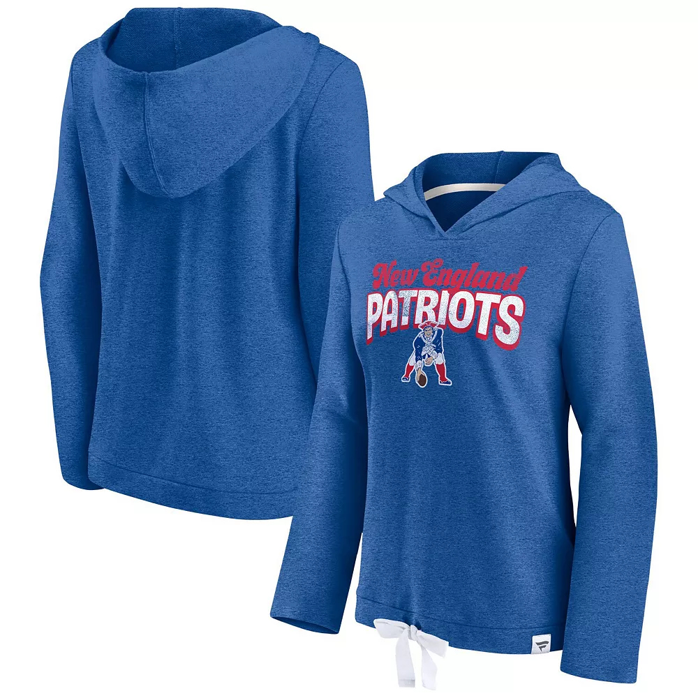 Women's Fanatics Branded Heathered Royal New England Patriots First Team Flowy Pullover Hoodie 3 Women's Fanatics Branded Heathered Royal New England Patriots First Team Flowy Pullover Hoodie