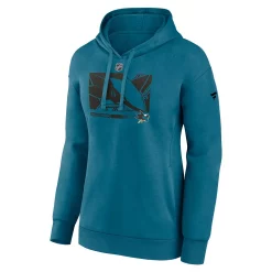 Women's Fanatics Branded Teal San Jose Sharks Authentic Pro Core Collection Secondary Logo V-Neck Pullover Hoodie -Fanatics Clothing Shop 6024669 ALT2
