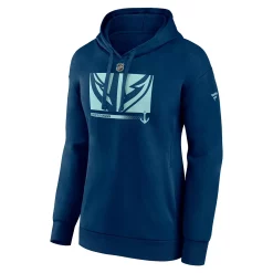 Women's Fanatics Branded Deep Sea Blue Seattle Kraken Authentic Pro Core Collection Secondary Logo V-Neck Pullover Hoodie -Fanatics Clothing Shop 6025108 ALT2