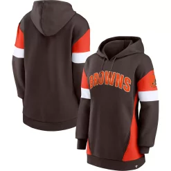 Women's Fanatics Branded Brown/Orange Cleveland Browns Lock It Down Pullover Hoodie